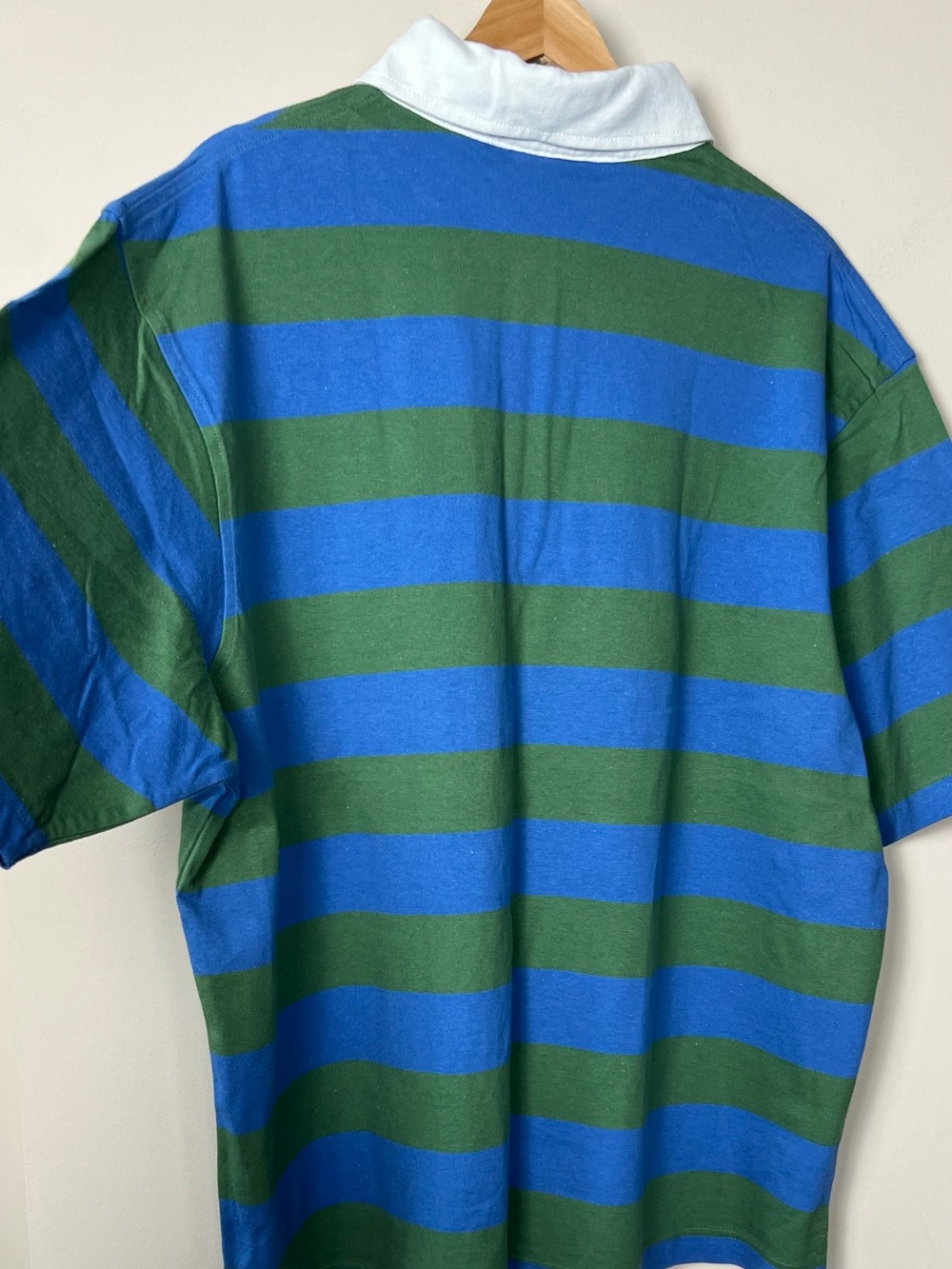 Timberland Vintage Y2K Blue Green Striped Rugby Polo Shirt XL NWT - Picture 8 of 10